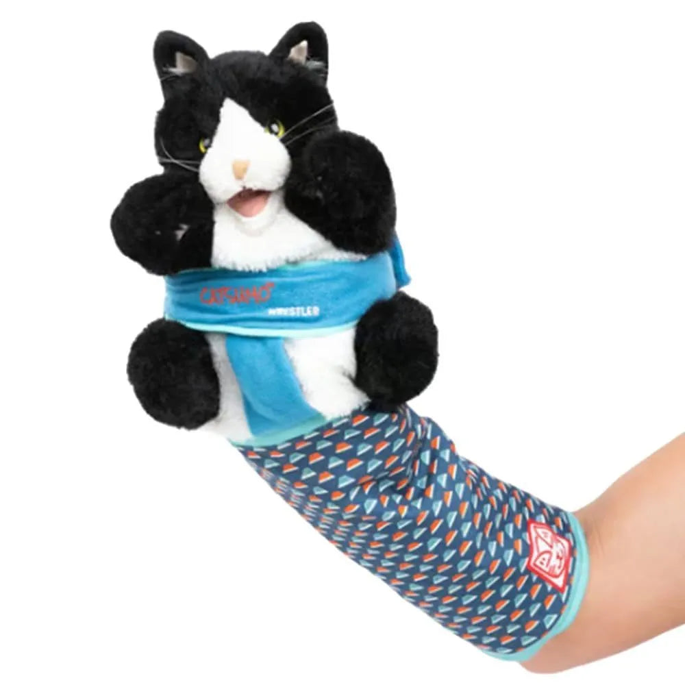Interactive Cat Puppet Toy - Durable Plush Hand Wrestling Toy with Tough Padding | Safe Play for Mental Stimulation & Bonding