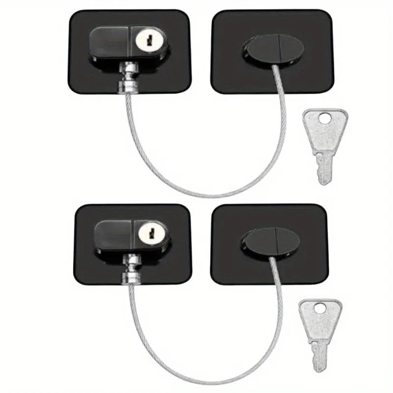 Child Safety Lock Cabinet Refrigerator Door Lock Stainless Steel Cable Protection Children Baby Window Lock Strong Fixation New