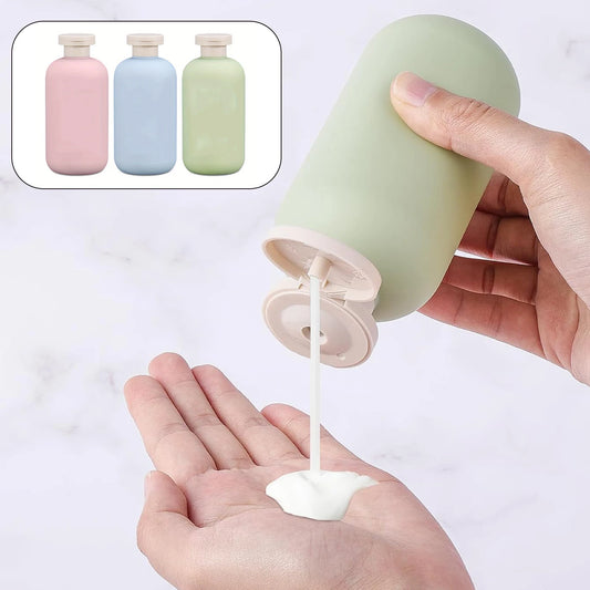 3pcs Leak-Proof Travel Bottles For Shampoo, Lotion & Cream - 200ml Refillable Squeeze Containers With Flip Cap