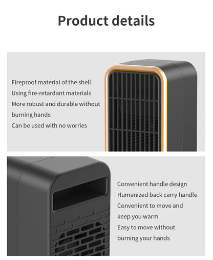 Electric Home Heater 500W/220V PTC Ceramic Electric Heaters for Room Sheet Portable House Heating Foot Hand Warmer