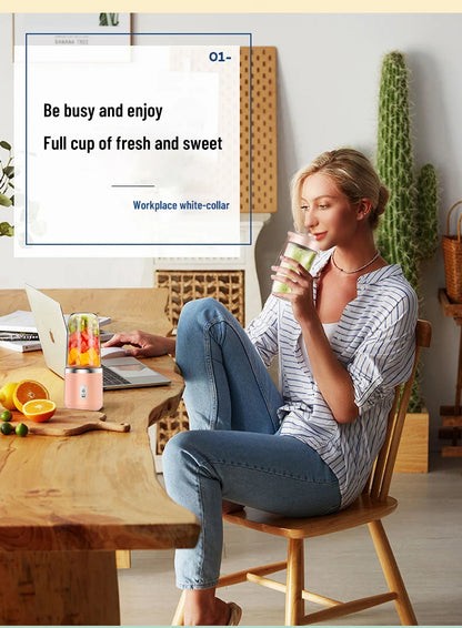Portable Fruit Juice Blenders Summer Personal Electric Mini Bottle Home USB 6 Blades Juicer Cup Machine For Kitchen