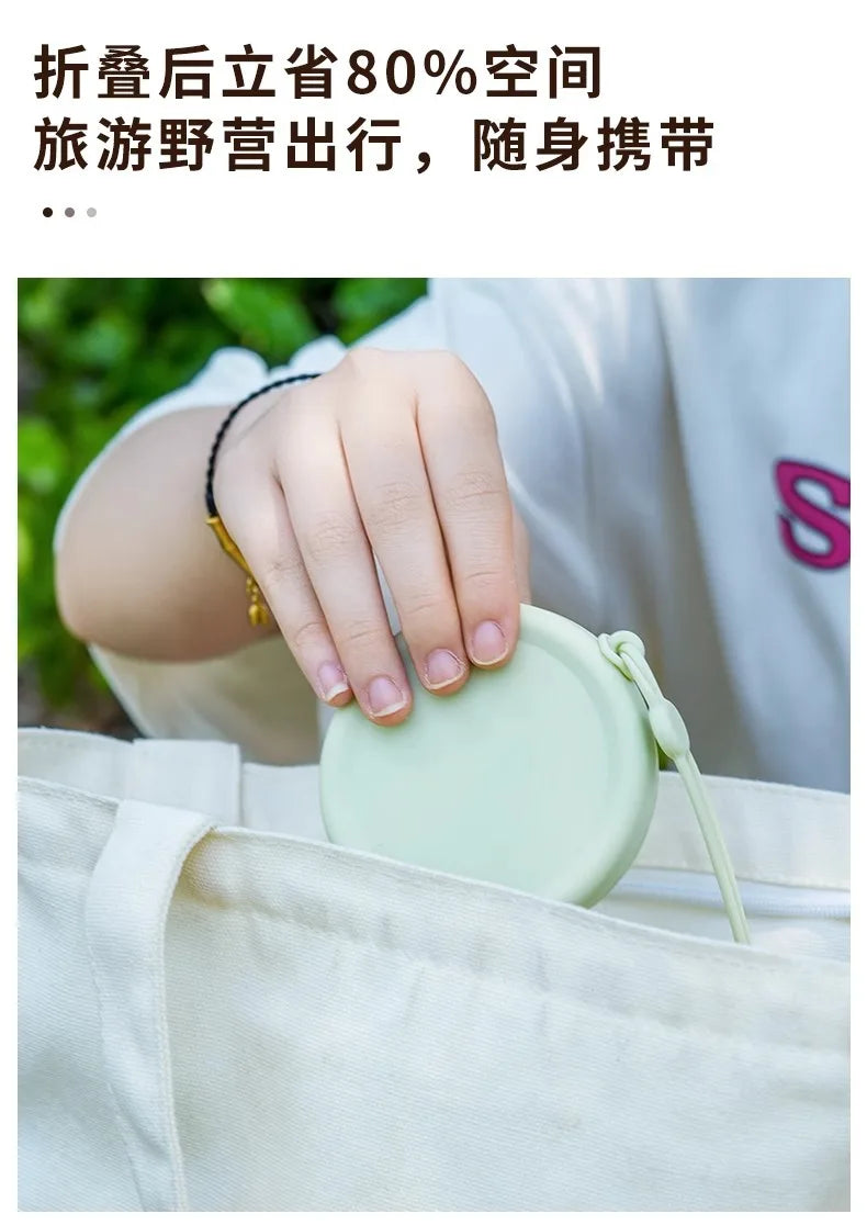 Collapsible Travel Cup Portable Folding Water Bottle for Camping, Hiking & Outdoor Activities, Space-Saving Silicone Drinkware