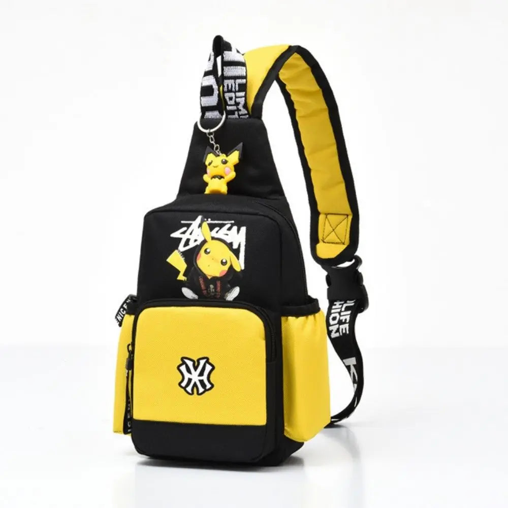 Pokemon Pikachu Casual Mobile Phone Shoulder Bag Men's Women's Style Canvas Youth Athleisure Backpack