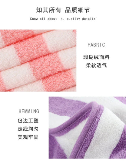 Thick towel Absorbent Facial Towel Striped Coral Velvet Bath Towel Quick Drying Beach Towel Household motion bath bath towel