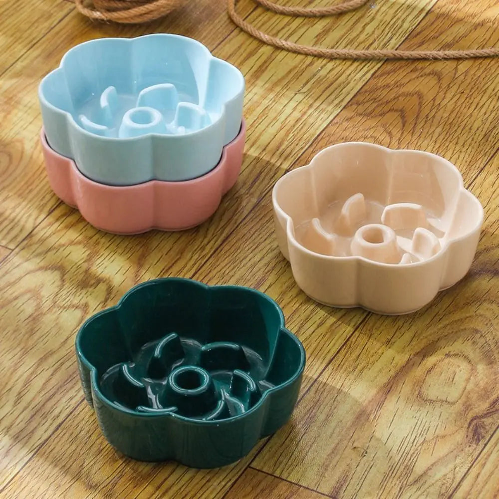 Ceramic Cat Slow Food Bowl Cute Creative Dog Food Feeding Basin Multi-use Large Capacity Pet Drinking Feeder Water Container
