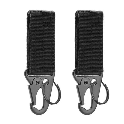2pcs Tactical Hook Buckle, Mountaineering Hook Buckle Key Bag Accessories Hook Buckle Strap, Triangle Keychain for Outdoor Use