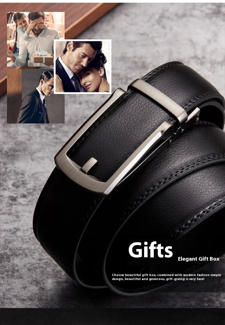 High quality men's automatic belt, business belt, adjustable belt, luxury belt, cowhide belt, ratchet belt