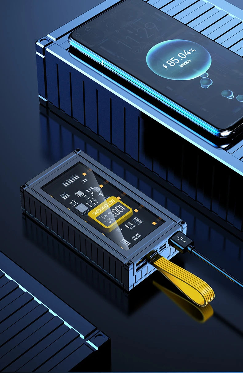 30000mAh 50000mAh 120W Fast Charging Transparent Power Bank 200000mAh Large-capacity Mobile Power Supply BCAK  Mobile Phones