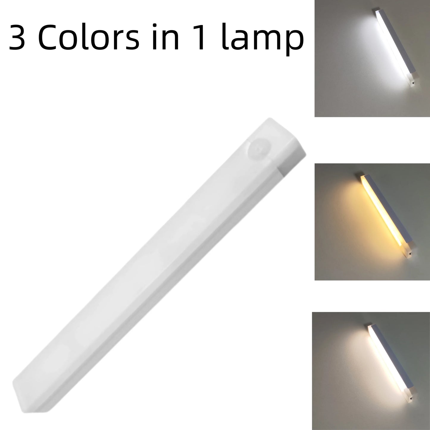 Smart Motion Sensor LED Night Light Rechargeable Human Body Infrared Sensing Cabinet Lamp for Kitchen Hallway Bath Room