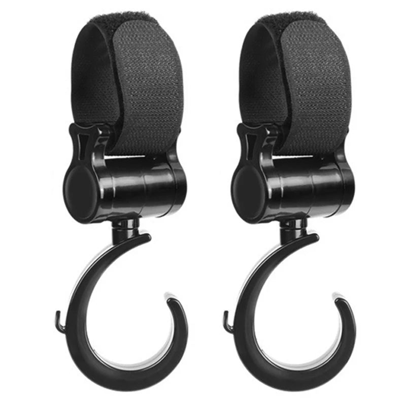 Multifunction Baby Stroller Hooks Aluminum Alloy Carabiner 360° Rotatable Trolley Hook Cart Organizer Buckle Clips Hanger Tools