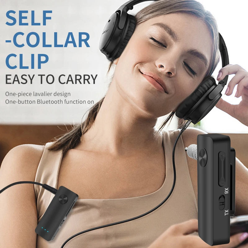 2-In-1 Wireless Audio Adapter Bluetooth 5.4 Receiver Transmitter 3.5mm AUX Lossless Sound MIC For Car Speaker TV PC Airplane