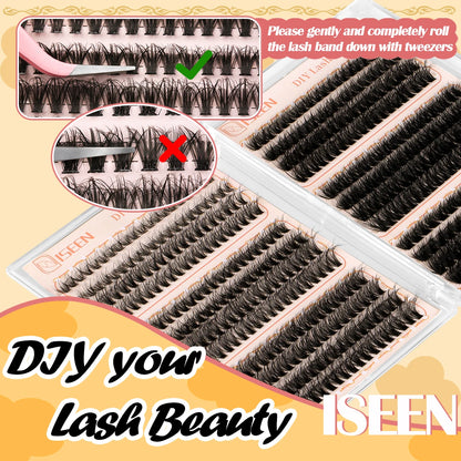 30-100D DIY Lash Extension Kit 480pcs Individual Eyelashes Kit with Lash Bond & Seal,Lash Remover and Lash Tweezers