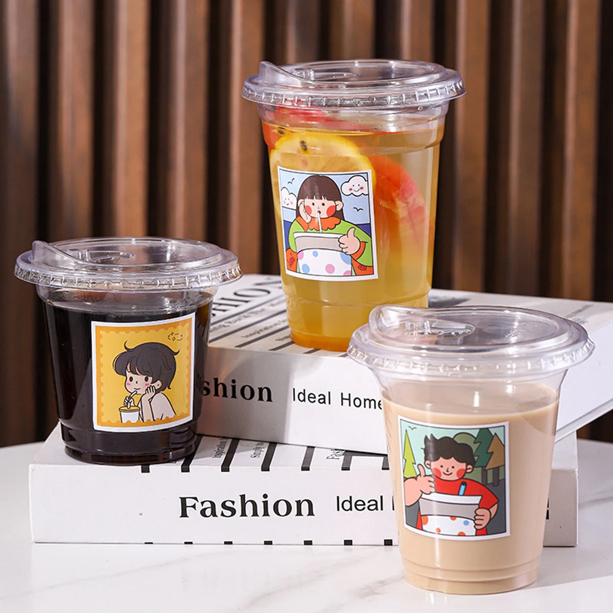 10pcs Plastic Cup With No Straw Mouth Direct Drinking Transparent Disposable Coffee Cup Suitable For Smoothies Cold Drinks Milk