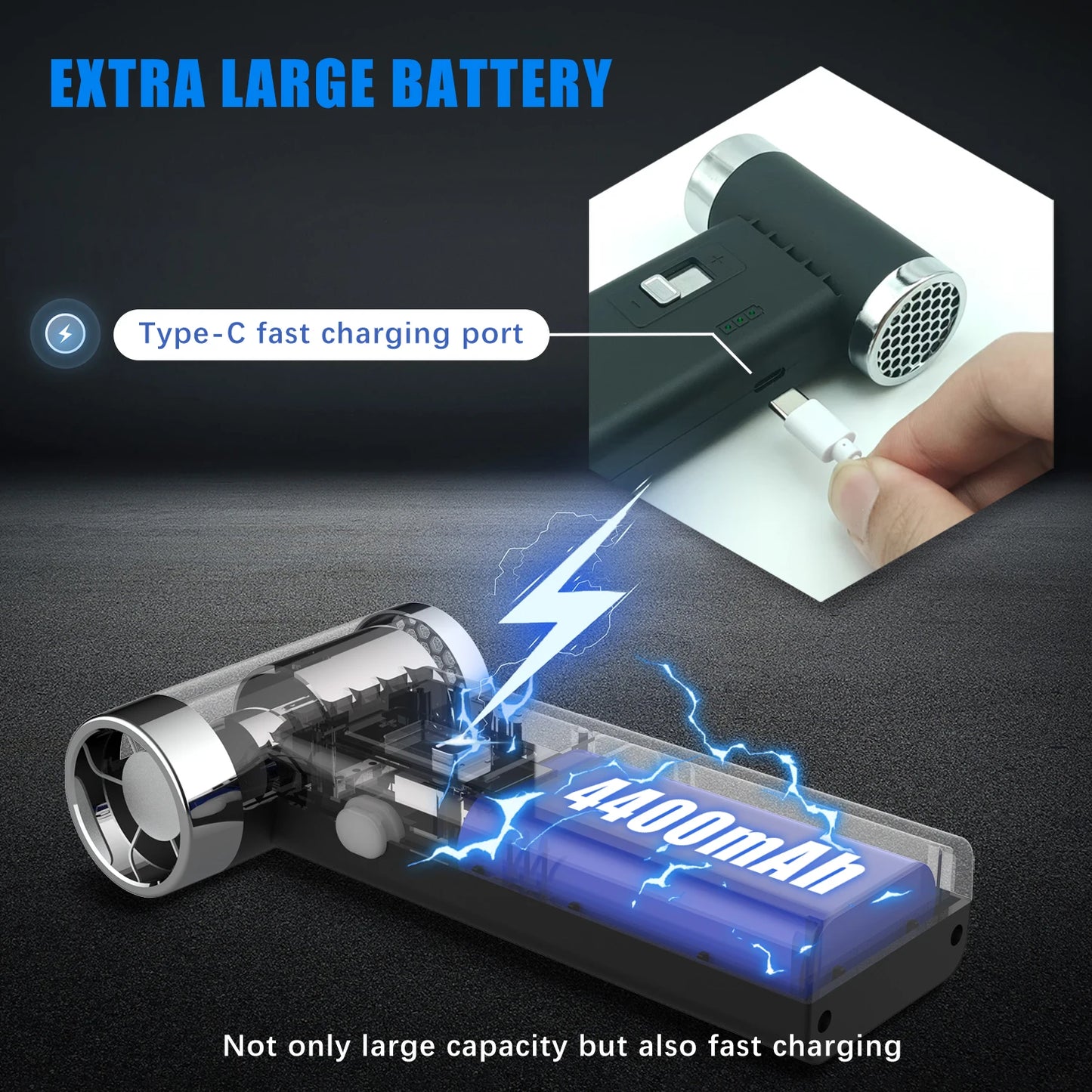 Mini Cordless Hair Dryer Multifunctional Electric Air Duster Hair Dryer Travel Portable USB Rechargeable Negative Ion Hair Dryer