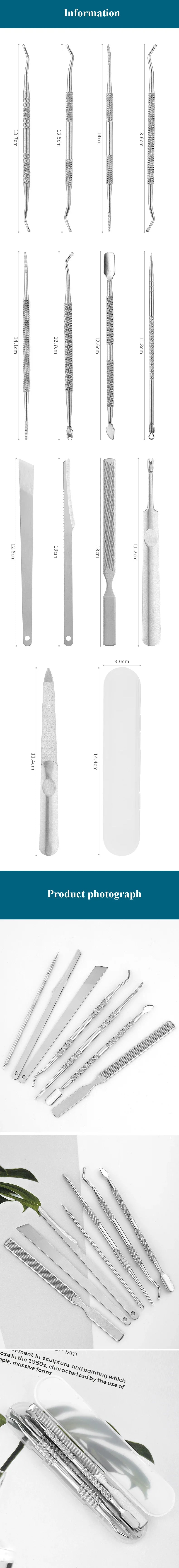 3-6pcs Stainless Steel Manicure Pedicure Knife To Remove Dead Skin Calluses Thick Hard Nail Clippers Acne Needle Pick Tool Set