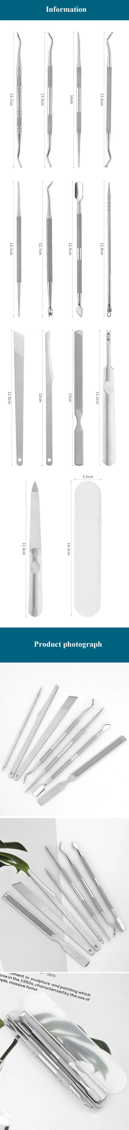 3-6pcs Stainless Steel Manicure Pedicure Knife To Remove Dead Skin Calluses Thick Hard Nail Clippers Acne Needle Pick Tool Set