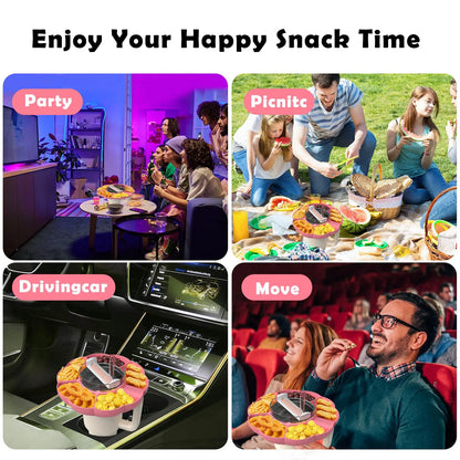 Reusable Silicone Snack Platters for Snack for Stanley Cup 40 Oz Tray Snack Divider Divided Container Food Tray Holder Outdoor