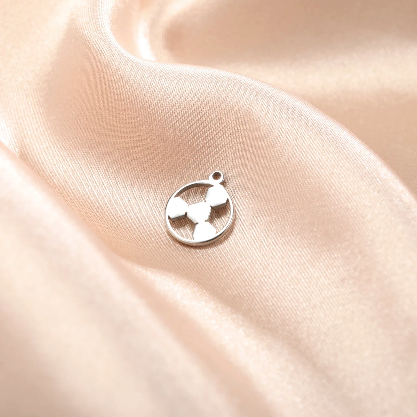 10pcs Stainless Steel Sports Football Charms DIY Bracelet Necklace Jewelry  Handmade Group Gifts Accessories Wholesale