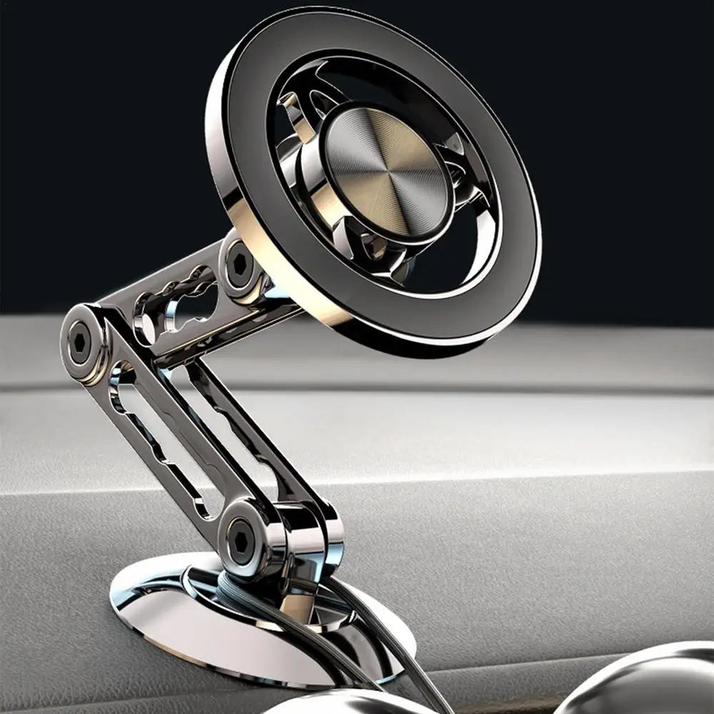 Magnetic Car Phone Holder Mount Ultra Magnetic Alloy Car Phone Mount Aluminum Alloy Long Arm Holder 360 Rotation Folding
