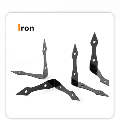 Black Metal Corner Protector Iron Decorative Corner Bracket Edge and Corner Guards for Wooden Table Desk Box Cabinet Furniture