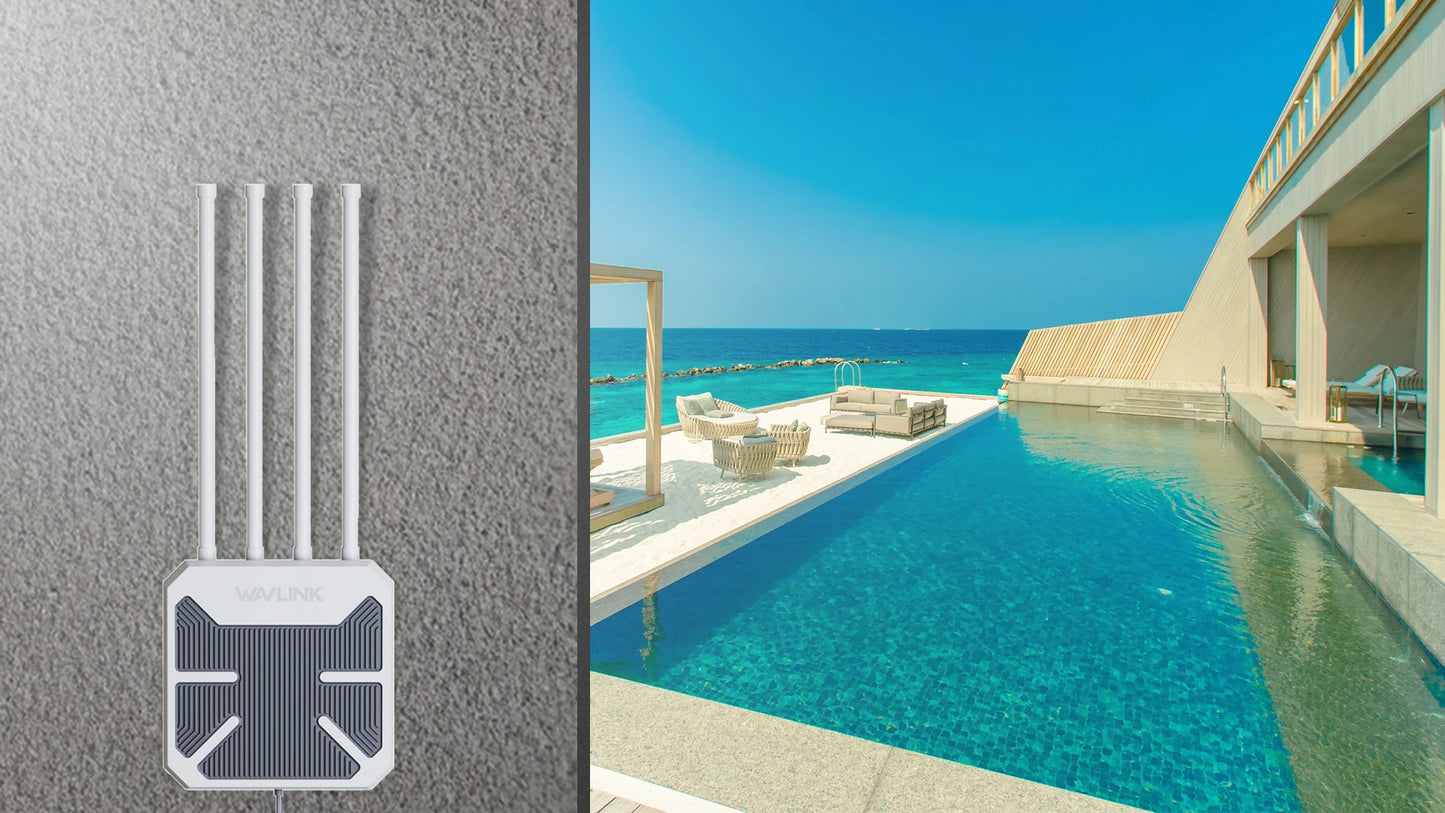 Outdoor wifi extenders Wavlink High Power Repeater Dual Dand 2.4G/5G POE booster 1200mbps Wi-Fi range extender signal amplifier