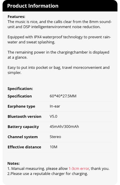 E7s TWS Bluetooth Headset Wireless Headset in Ear Stereo Noise Reduction Sports Headset with Microphone Headset