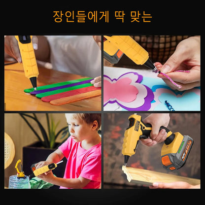 Cordless Hot Glue Gun Compatible with Dewalt 18V 20V Battery for Arts/Crafts/Diy/Repairs(Tool Only)with 30Pcs 7*150mm Glue Stick