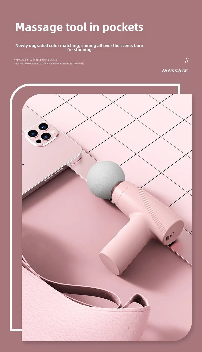 New Portable Mini Fascia Gun Multi-Stage Massage Gun Muscle Relaxation Massage Equipment Portable Vibration Massager