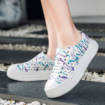 Summer Women Beach Sandal EVA External Wear Cave Sandal Big Kid Casual Shoe Heightening Sandal Thick Bottom Hole Garden Shoe