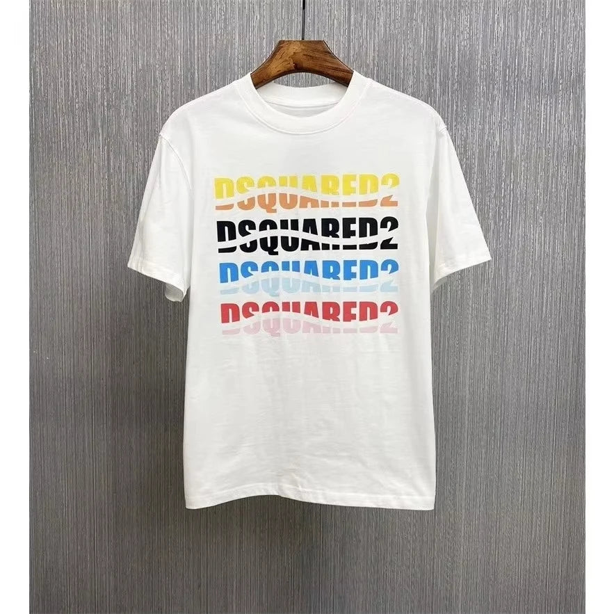 Trendy short-sleeved T-shirts for men and womenwith colorful letter printsare fashionabletrendycasual and comfortable tops
