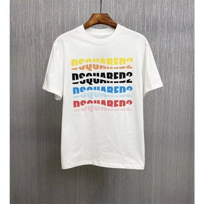 Trendy short-sleeved T-shirts for men and womenwith colorful letter printsare fashionabletrendycasual and comfortable tops