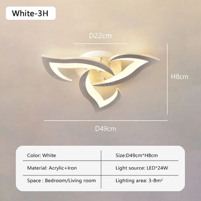 Modern Led Ceiling Light With Creative Petal Design For Decorating Living Rooms Bedrooms Entrances Corridors Balconies Lighting
