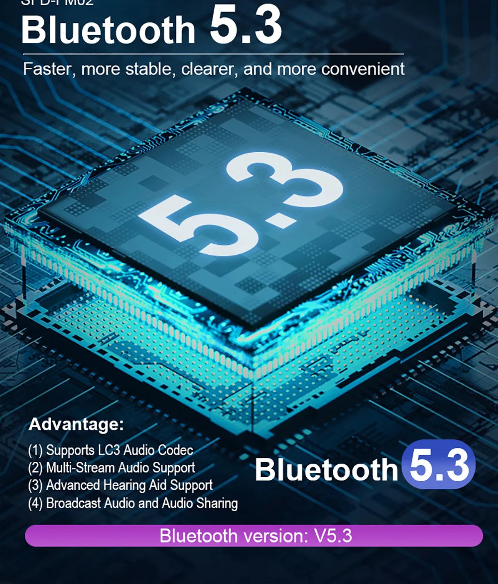 Car Bluetooth 5.3 FM02 Mini USB Transmitter Receiver with LED Display Handsfree Call Car Kit Auto Wireless Audio For Fm Radio