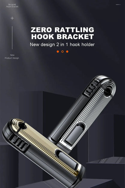 SEAMETAL 2 in 1 Car Seat Back Hook with Phone Holder Stable Headrest Hanging Hook Anti Slip Silicone Pad Hidden Rear Row Hanger