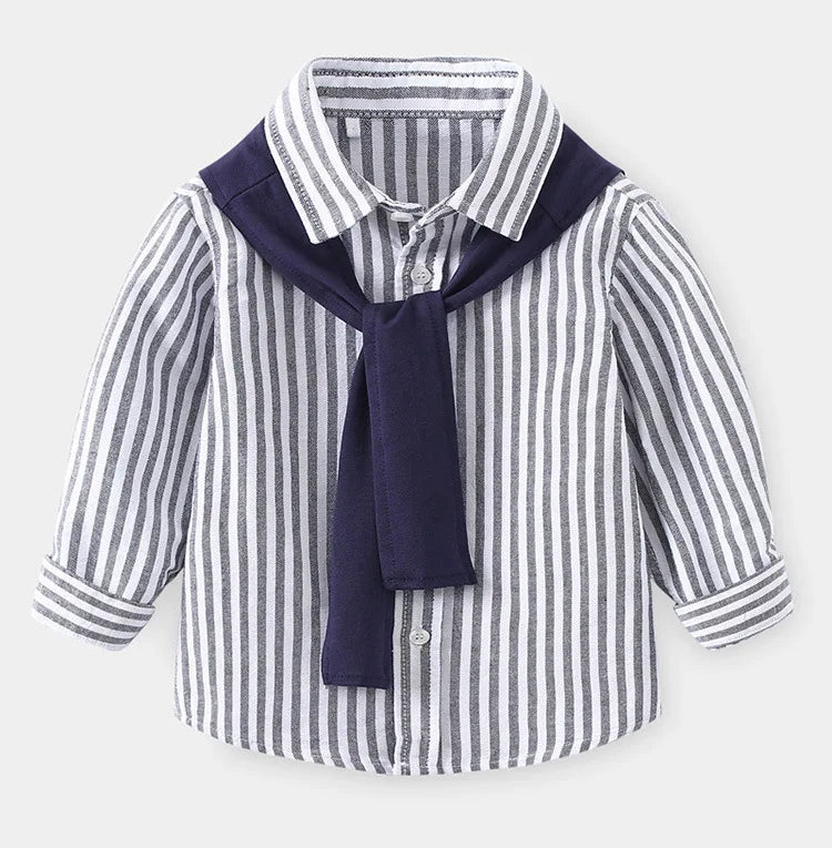 Baby Boys Blouses Toddler Striped Outerwear Kids Shawl Jacket Comfortable Shirts 2024 Spring Autumn Children's Clothing Casual