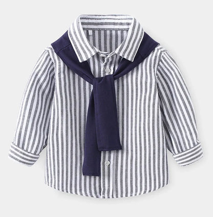 Baby Boys Blouses Toddler Striped Outerwear Kids Shawl Jacket Comfortable Shirts 2024 Spring Autumn Children's Clothing Casual