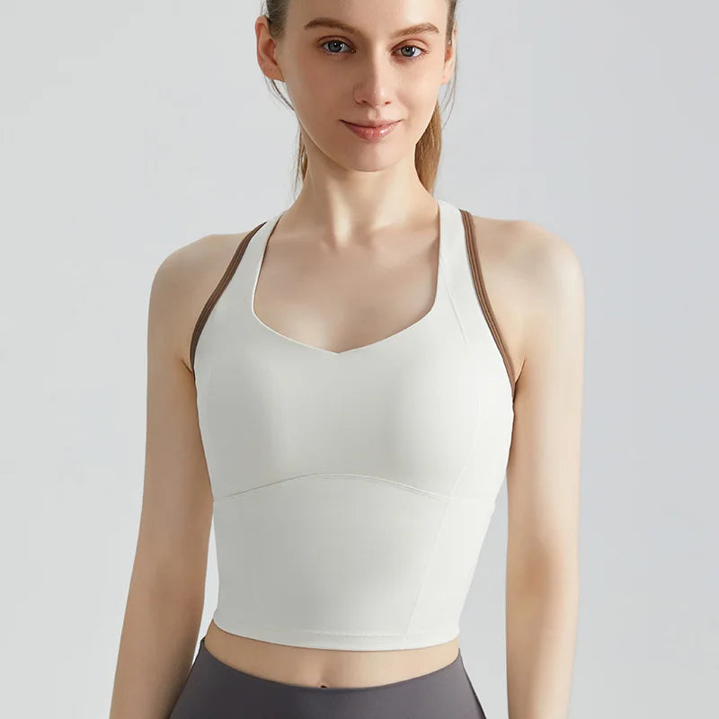 Sports Bra for Women, Shock-absorbing High-strength Breast Pad Integrated External Fitness Vest for Women