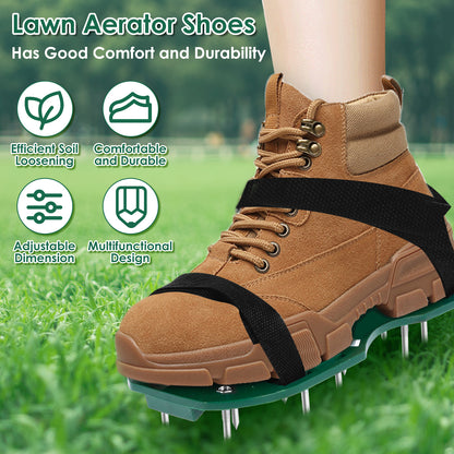 Lawn Aerator Shoes Manual Lawn Aerator with Spike Adjustable Spiked Aerating Sandals Reusable Plastic Lawn Aerator Sandals Lawn