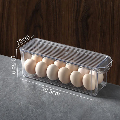 Fridge Organizer Stackable Refrigerator Organizer Bins with Lids Clear Fruit Storage Containers Freezer Pantry kitchen Organizer