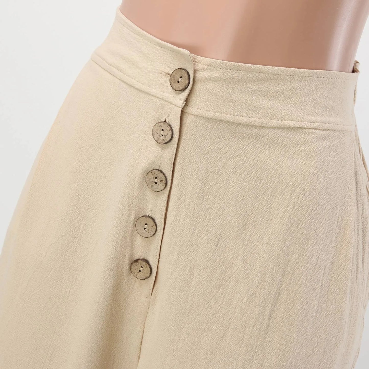 Pants For Women Summer Autumn Flowy Cotton Wide Leg Palazzo Pants Long Slacks High Waist Button Trousers Female Trousers