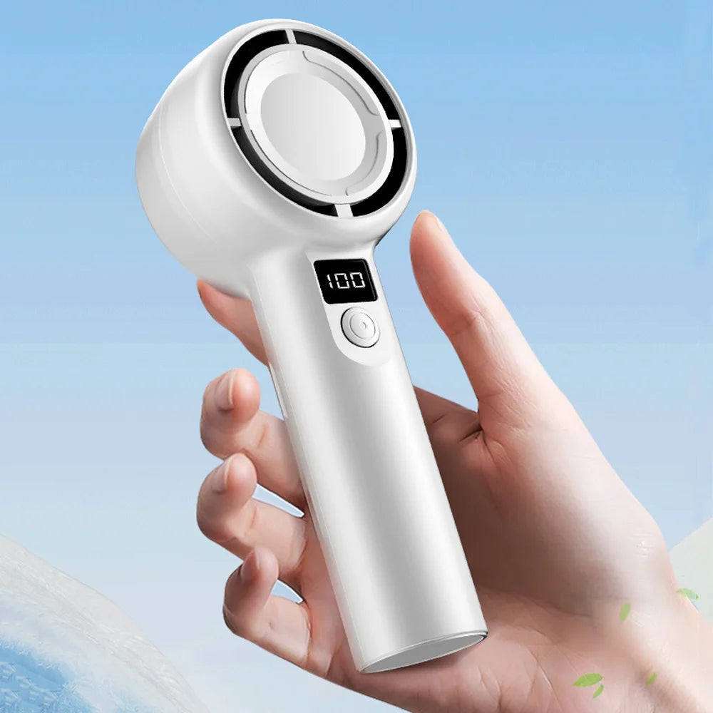 Portable Handheld Fan Small Cooling Fan USB Rechargeable Mute Cooler Handheld Fan Outdoors Mini Turbofan