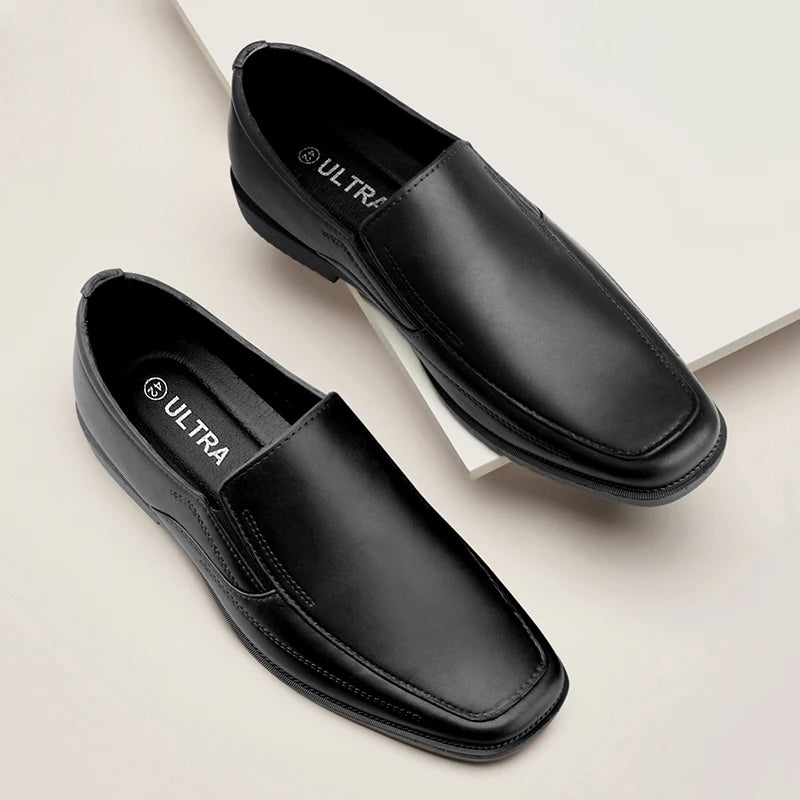 Men's solid color PVC leather shoes, business shoes, formal shoes, anti slip, soft and not easily deformed