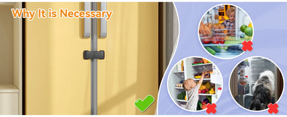 SAFELON 2 Pcs Baby Safety French Fridge Door Lock, Childproof Double Door Refrigerator Lock, Cabinet Cupboard Lock for Toddlers