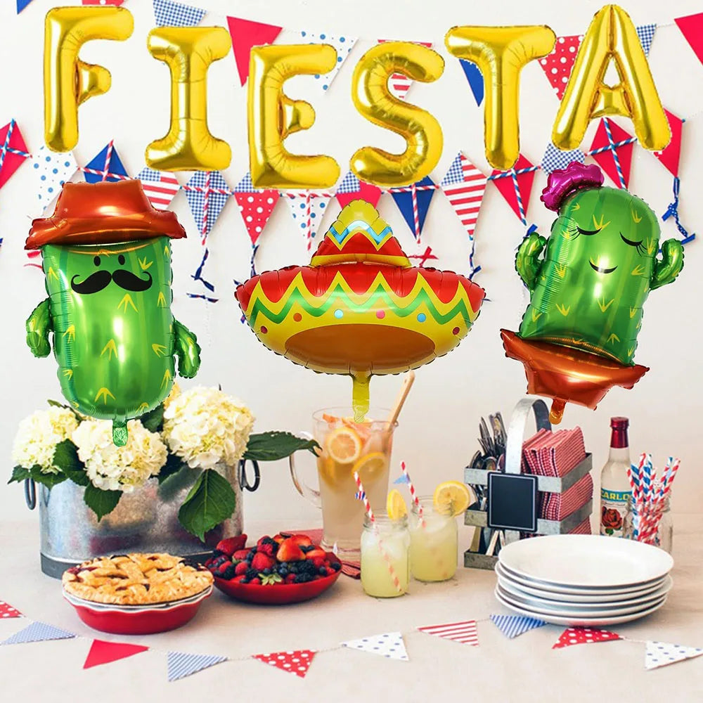 Mexican Party Decorative Balloons, Large Taco Party Decoration Balloon Set Mexican May 5Th Day Party