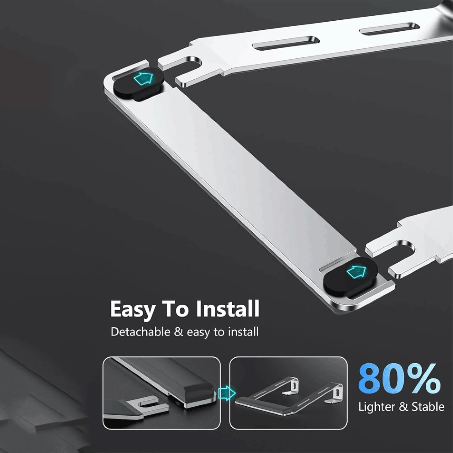 Ergonomic Laptop Stand Aluminum Alloy Laptop Stand Aluminum Portable Laptop Stand for Base with Wrist Pad