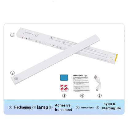 Under Cabinet Light Motion Sensor Light Rechargeable Magnetic Led Night Light Closet Light Kitchen Bedroom Lighting Night Light