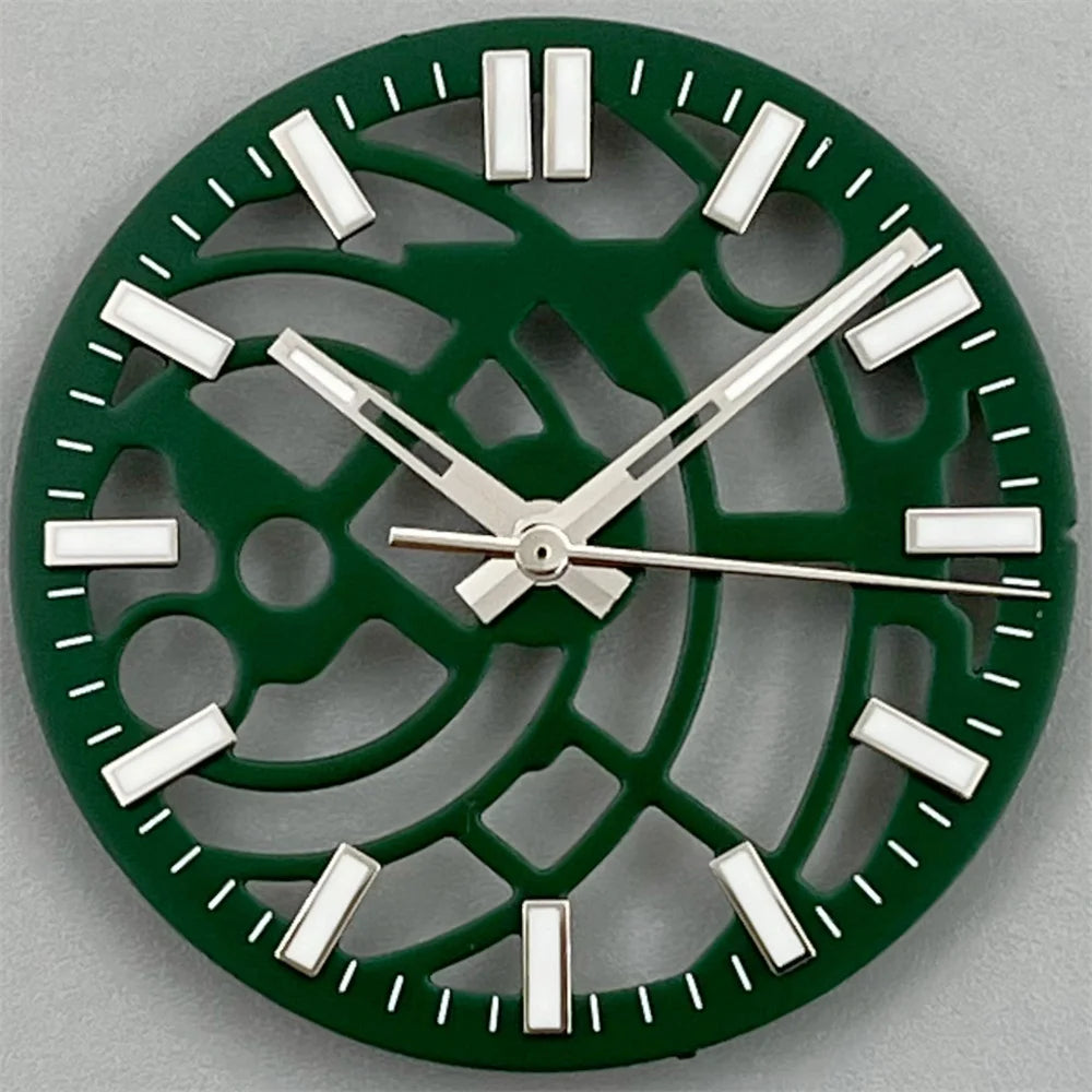 NH70 NH72 29mm black white green blue Hollowing Out Watch Dial and Hand Set green luminous Fit  NH70 NH72  Movt