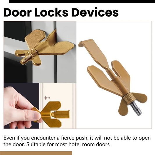 Portable Door Lock Home Security Door Locker Travel Lockdown Locks Solid Heavy Duty Locks Door Lock For Traveling Home-AT64