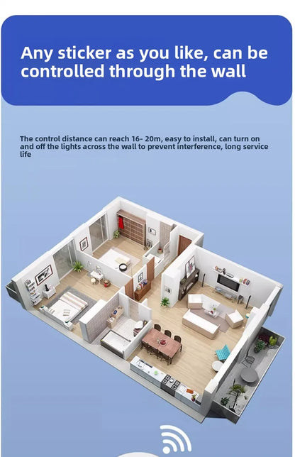 Smart Wireless Light Switch Remote Control for Bedroom/Lazy People, Auto On/Off, Smart Home Device