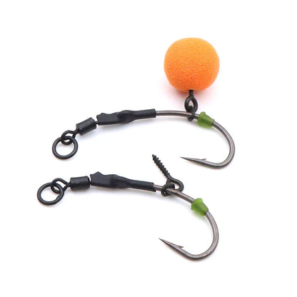 4pcs Ronnie Rig Curve Shank Fishing Hook Barbed Hook Pop Up Bait Boilie Screw Fishing Hair Rig Accessories Terminal Tackle